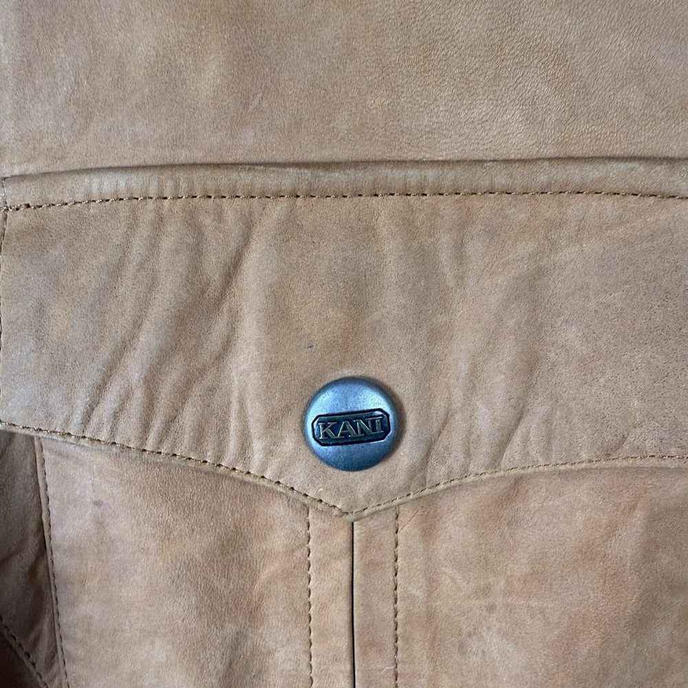 Vintage Karl Kani Suede Men's Bomber Jacket Zip Up Satin Style Interior XL Flaws - Picture 4 of 13